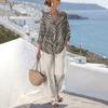 GMXIA Women's Fashion Casual Autumn Winter Long Sleeve V-Neck Pants Suits