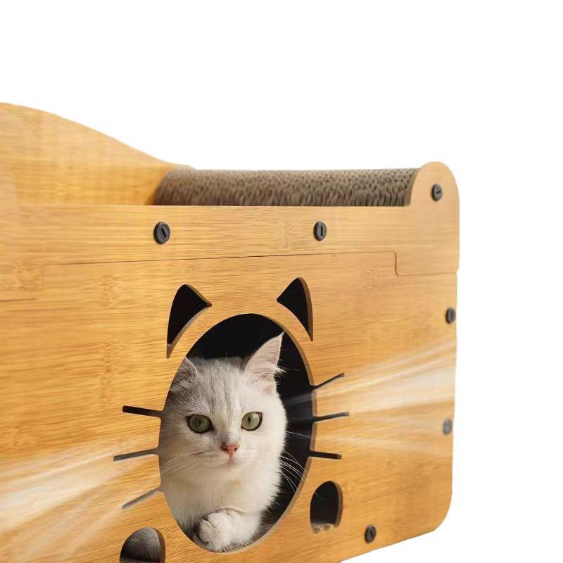 Four Seasons Universal Wear-Resistant Cat Tree: Lint-Free Cat Bed, Scratch Board, and Toy House.