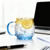 Cute Sea Stlyle 3D Wave Grain Glass Mug Coffee Milk Juice Glass Cup Heat-resistant  BorosSunset Mug desktop decoration Glass Cup