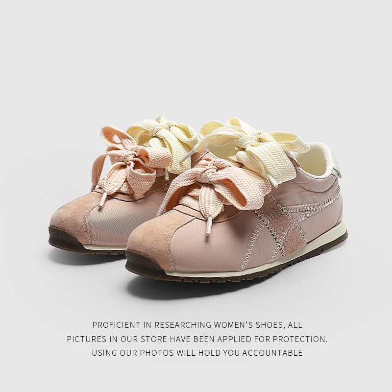 Small Inner Height Increase Flat Leather German Training Shoes Women'S Fashion Retro Velvet Forrest Gump Shoes Versatile Color Matching Casual Shoes