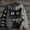 3D Halloween Gruseliges Gesicht Für Frauen Patchwork Print Strickpullover