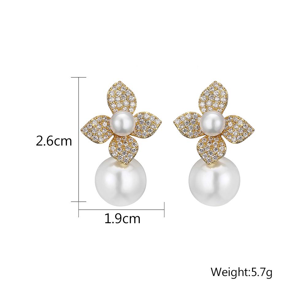 ZAKOL Elegant Micro Paved Zirconia Imitation Zircon Dangle Earrings for Women Sliver Gold Color Bride Wedding Accessories