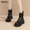 Women's Pointed Toe Mid-Heel Short Martin Boots