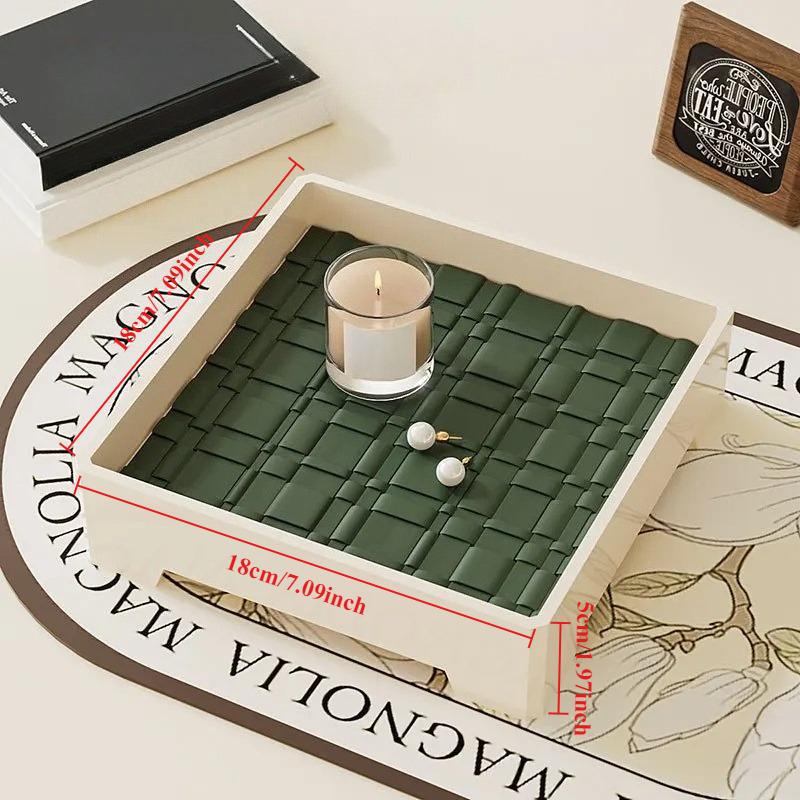 New Home Decorations Entrance Key Storage Tray with Mat Fashion Living Room Tabletop Aroma Jewelry Tray Caja De Almacenamiento