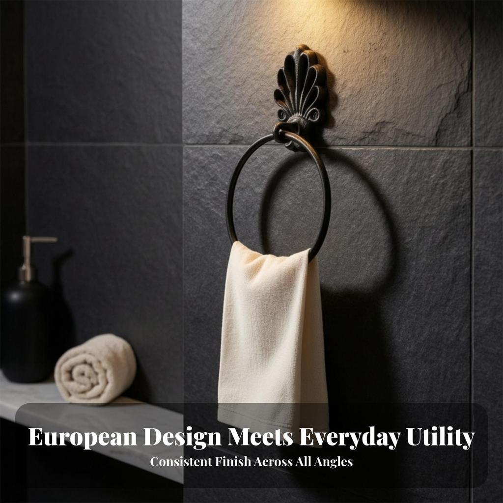 Towel Loop with Shell Backplate Vintage-Style Easy To Install