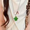 Dopamine Resin Orange Pitaya Watermelon Bead Leather Necklace - Personalized High-End Sweater Chain for Women