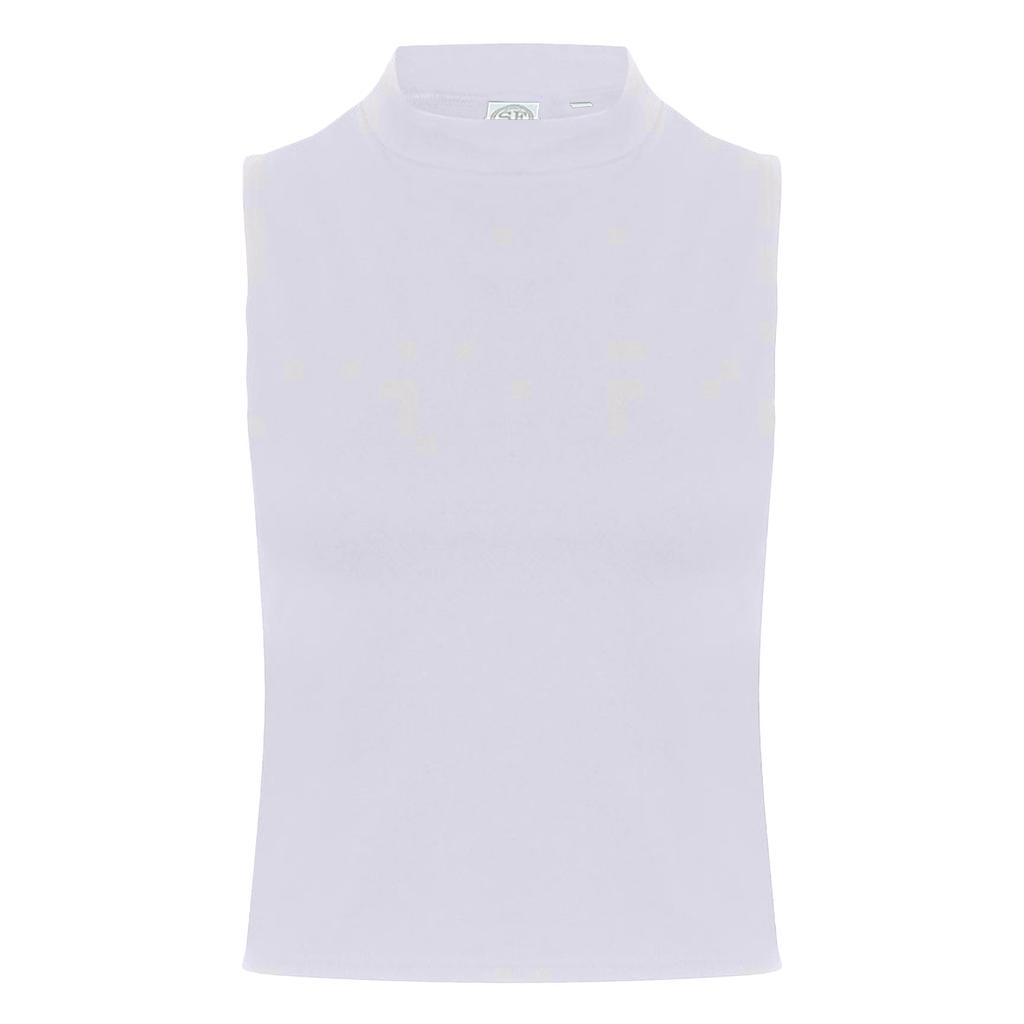 Skinni Fit Womens/Ladies High Neck Crop Sleeveless Vest Top