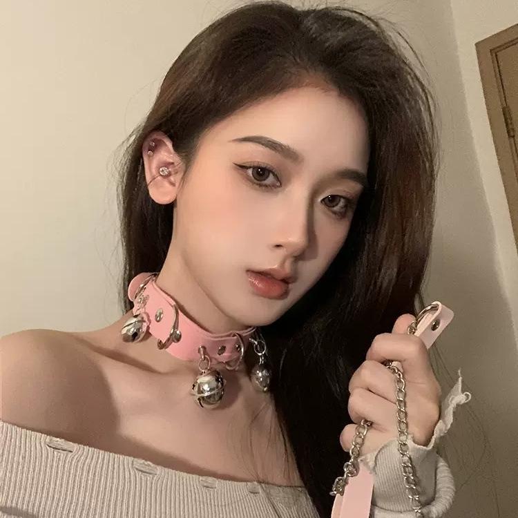 Y2K Black & White Dog Bone Choker Necklace - Cute, Cool, Sweet Girl Style Accessory