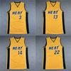 Mens Basketball Jersey Heat Team Yellow Edition Stitched Performance Sportswear Training Game Use