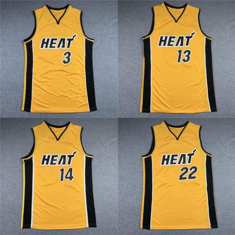 Mens Basketball Jersey Heat Team Yellow Edition Stitched Performance Sportswear Training Game Use