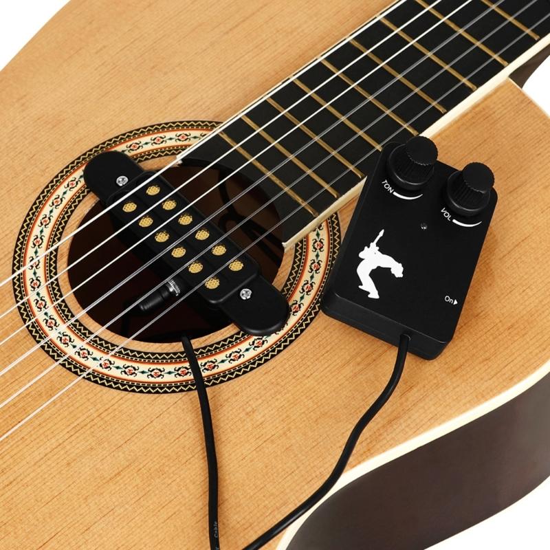 Guitar Pickups, 6 Sound Holes Acoustics Guitar Pickup Connector for Guitar Strings Guitar Musical Instruments Accessory