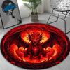 Vibrant Red Dragon Round Rug – Fantasy-Themed Anti-Slip Floor Mat with Fiery Design, Perfect for Bedroom, Living Room, Study