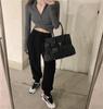 Chic V-Neck Half-Zip High-Waisted Women's Autumn/Winter Top 