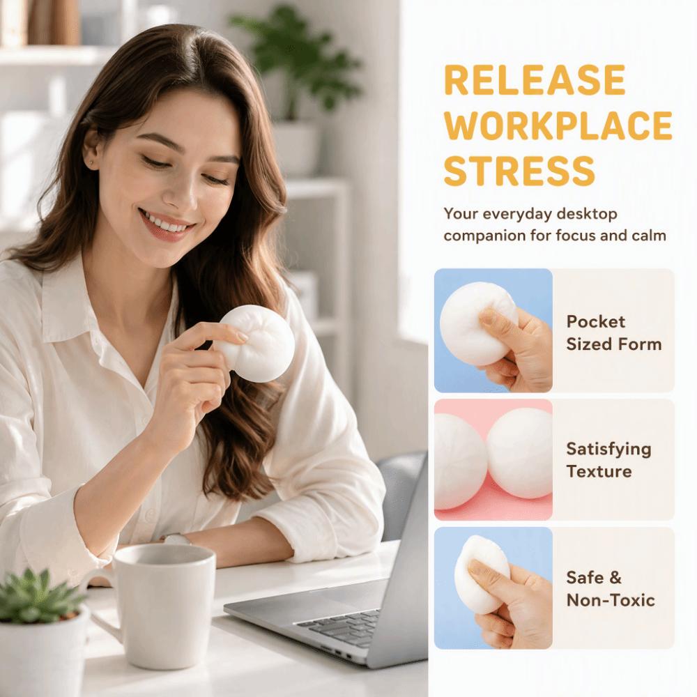 Slow Rebound Steamed Bun Squishies Slow Rising Steamed Bun Squeezable Toy for Adults