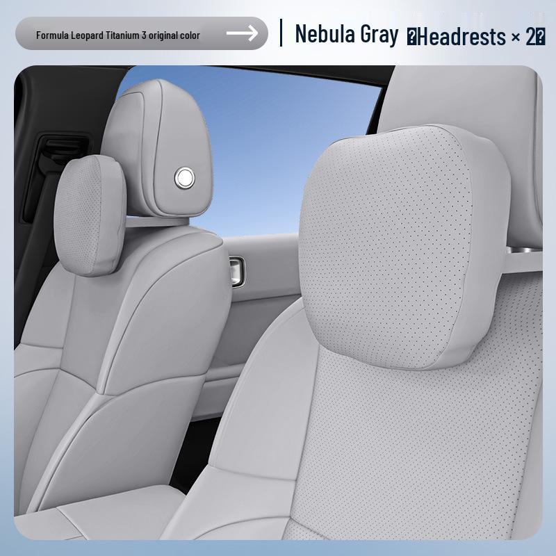 Equation Leopard Titanium 3 Headrest & Lumbar Support Set - Complete Car Interior Accessories
