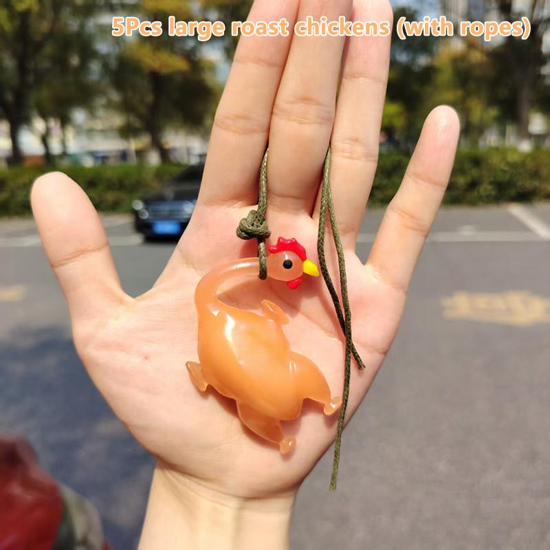 5Pcs Funny Color-Changing Baked Crab Car Pendant Car Decoration Accessories Creative Swing Goose Lobster Keychain Bag Pendant