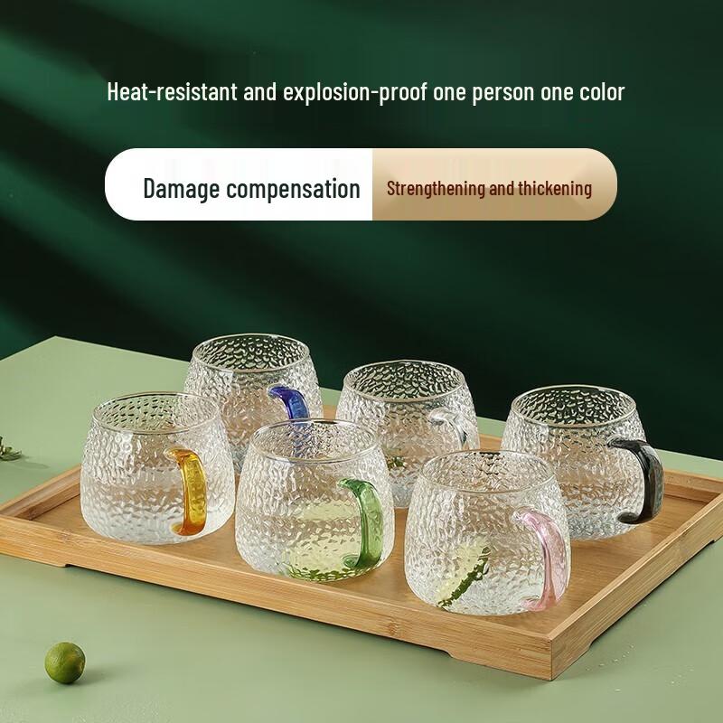 Heat-Resistant Hammered Glass Mug