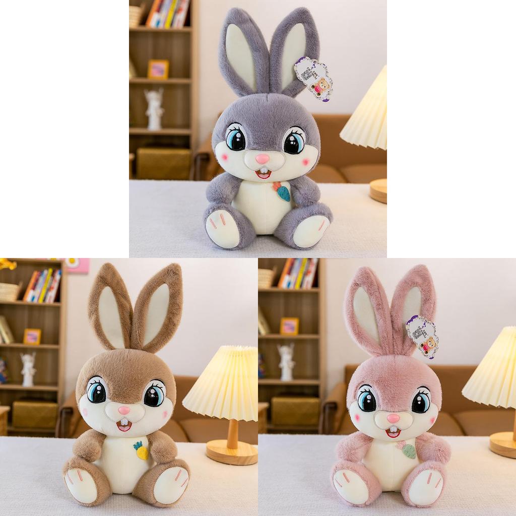 Plush Bunny Toy With Large Eyes And Long Ears For Kids Playroom And Comfort