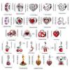 Copper Lover Heart Cute Strawberry Red Series Charms Beads Fit Original Pan Bracelet Bangle Diy Jewelry Making Gift