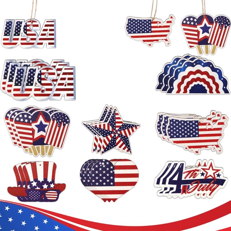 9PCS Independence Day Star Hangings Decorative Ornament Perfect for Enhancing Holidays Spirit in Homes and Party Venues