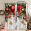 2Pcs Polyester Festivals Daily Christmas Printing Window Curtains Birthday Party Decoration Backdrop Drapes for Living Room