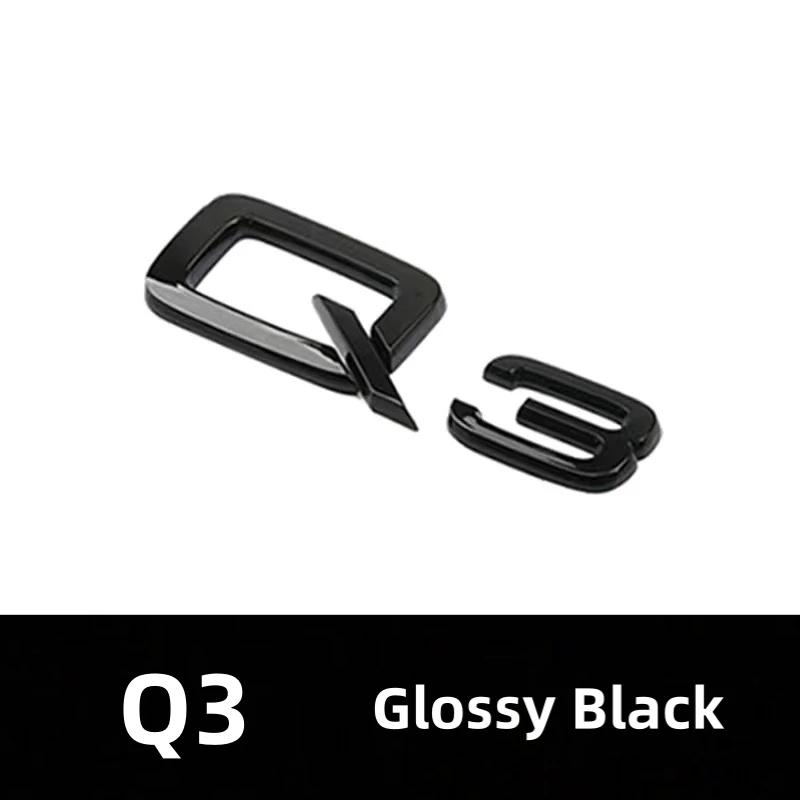 2026 Car Rear Trunk Emblem Sticker For Audi A3 A4 A5 A6 A7 A8 Q3 Q5 Q7 Original Size Quarrto Sline Emblem ABS Black Refit Accessories