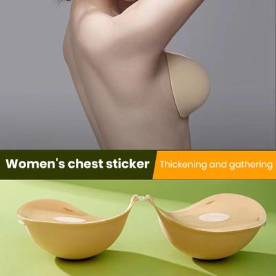 Women Silicone Chest Pad Sweat-proof Anti-slip Invisible Thickened Breast Support Sticky Pasties Nipple Covers Strapless Adhesive Bra