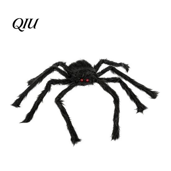 Großes Spinnen-Stofftier Halloween-Dekoration, Weicher haariger gruseliger Requisiten, Pelzige riesige Spinnen für drinnen und draußen, Garten, Zuhause, Spukhaus-Dekoration, Kuscheltier