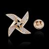 Crystal Pinwheel Men's Brooch - High-End Lapel Pin with Inlaid Zircon for Women's Accessories