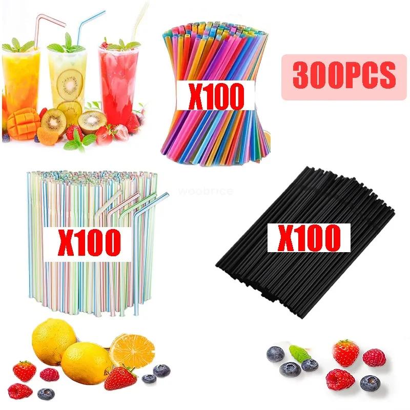 Multicolor Plastic Pipes Drinking Straws Cola Straws Bar Party Wedding Kitchen Pajitas Cocktail Straw Wholesale Tool