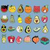 Creative Fruit Cute Series Metal Brooch Set Featuring Adorable Avocado And Peach Designs For Stylish Accessories And Fashionable
