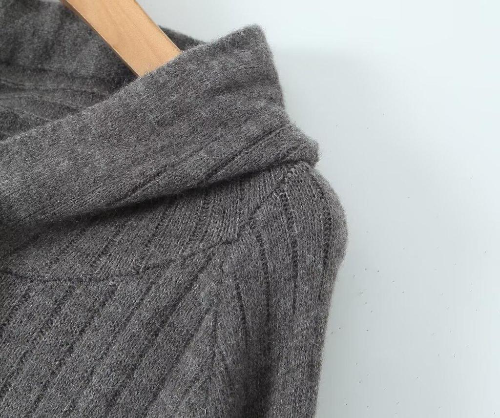 2024 Autumn Women's European & American Style Hooded Sweater Dress