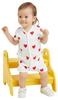 Heart Print Short Romper A09HG 6 Months 67cm [Petit Bateau] Off-White/Red