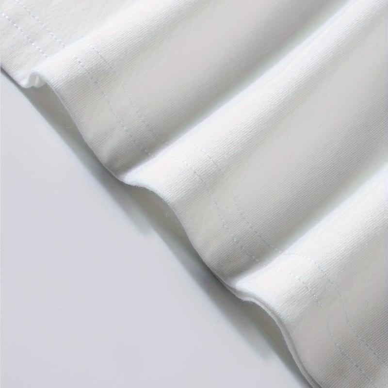 Solid Color Men's Polyester Short Sleeve, Lightweight Elastic & Breathable, Great for Daily Streetwear & Layering