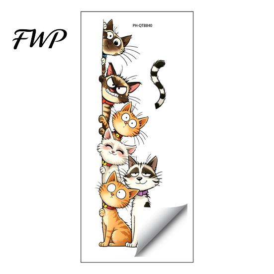Cartoon Cat or Dog Wall Art Cute Cats/Dogs Stickers, Waterproof PVC Decals, Peel And Nursery Room Decorations Stick Decorative Murals for Bedroom