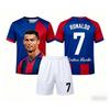 Summer Fashion New Ronaldo # 7 Football Jersey Sport Training Competition Short Sleeve T-shirt and Shorts Set Family Kids Tees