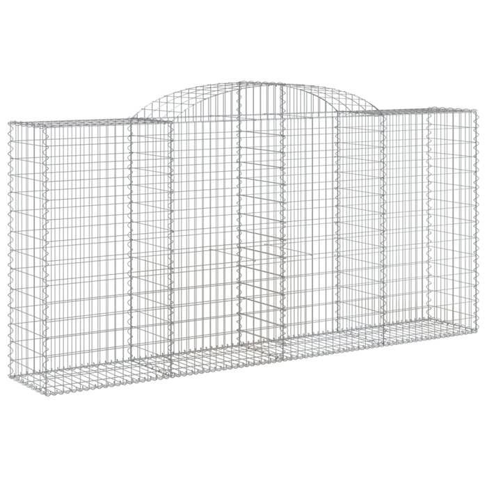 VidaXL Curved Gabion Baskets 9 Pcs 300x50x140/160 Cm Galvanized Iron, Gabion, Gabion Cage, Gabion Wall Basket, Wall 3146744