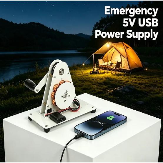 Hand Crank Generator USB Portable Emergency Power Dynamo Manual Generator for Camping Phone Charging Physics Teaching Model