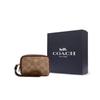 Coach Logo Metal Zipper Wristlet Clutch Mini Women Clutch Brown Yellow CW907-IMXHE