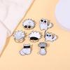 Anime JJK Satoru Enamel Pins Brooches Lapel Badges for Backpack Bag Clothing Creative White Cat Pin Gifts for Fans