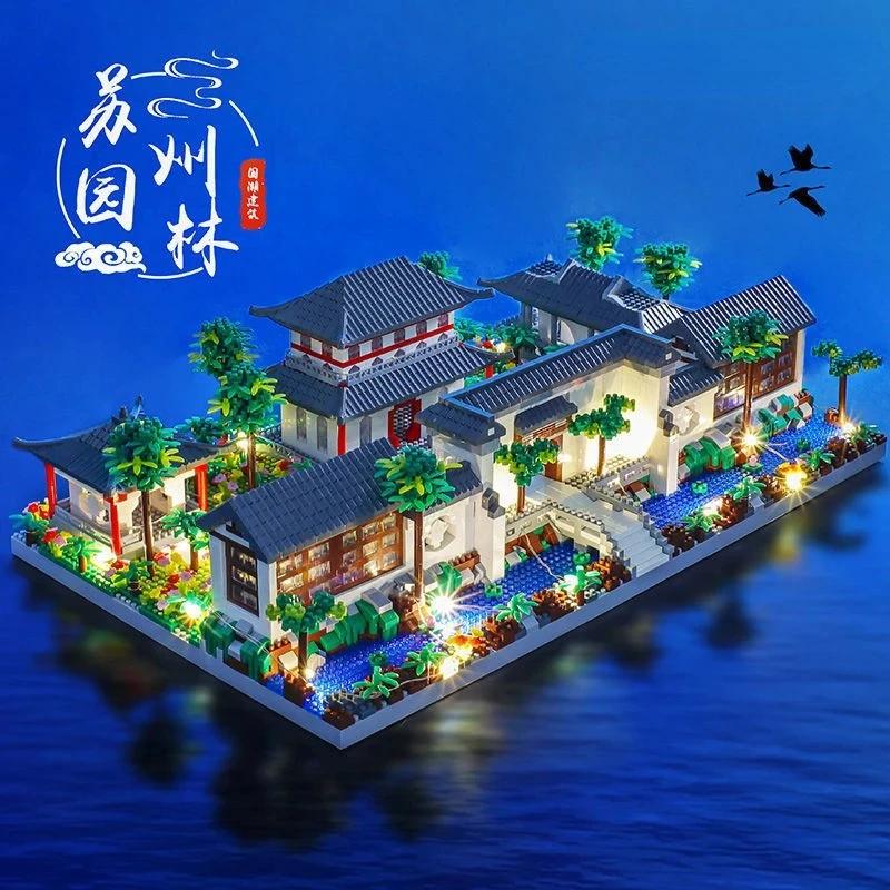 China'S Classical Suzhou Garden Landscape Building Blocks Ancient Model Mini Diamond Bricks Toy Gift For Adult Kid