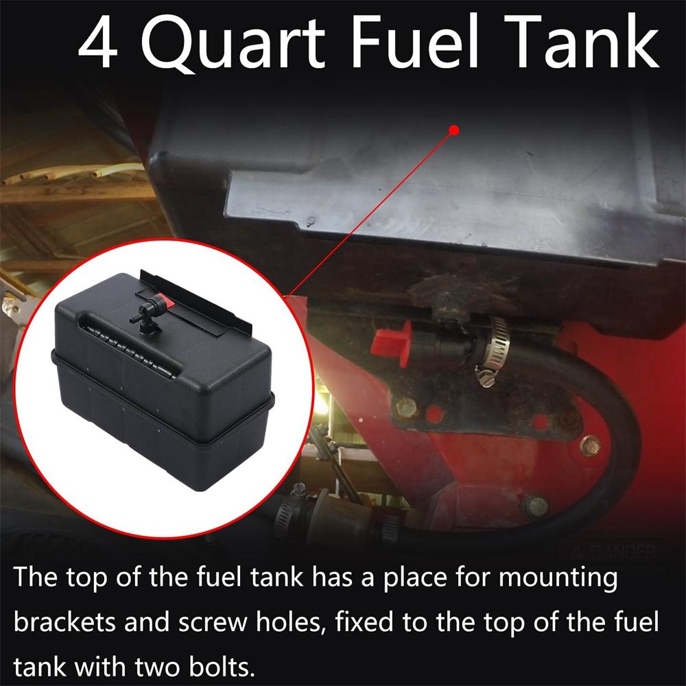 691993 4 Quart Plastic Fuel Gas Tank W/ Cap & Shut-Off Valve Fit For Briggs & Stratt
