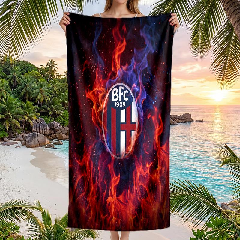Bologna FC Druck Schnelltrocknendes Strandtuch Mikrofaser Saugfähig Tragbares Reise-Badetuch
