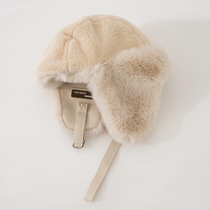 Imitation Fur Mink Hair Hat Female Fall and Winter Plush Fisherman Hat Khaki Senior Show Face Small Warm Ear Protection Lei Feng Hat