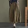 Γυναικεία Παντελόνια Μεγάλου Μεγέθους Άνοιξη Φθινόπωρο Φαρδιά Χαλαρά Καρό Παντελόνια Καθημερινά Παντελόνια Μεγάλου Μεγέθους