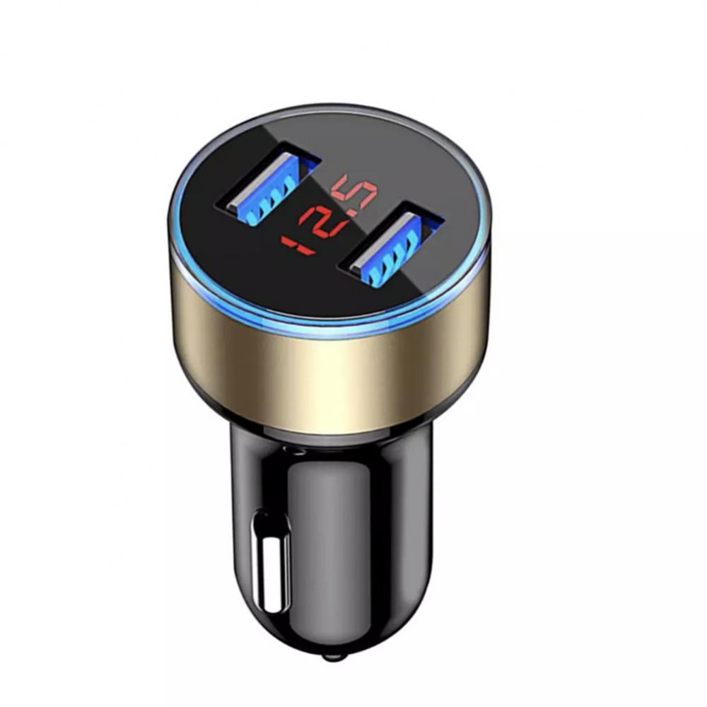 1~5PCS 15w Cigarette Lighter Universal Car Accessories With Led Voltage Current Display Car Charger Dual Usb Port