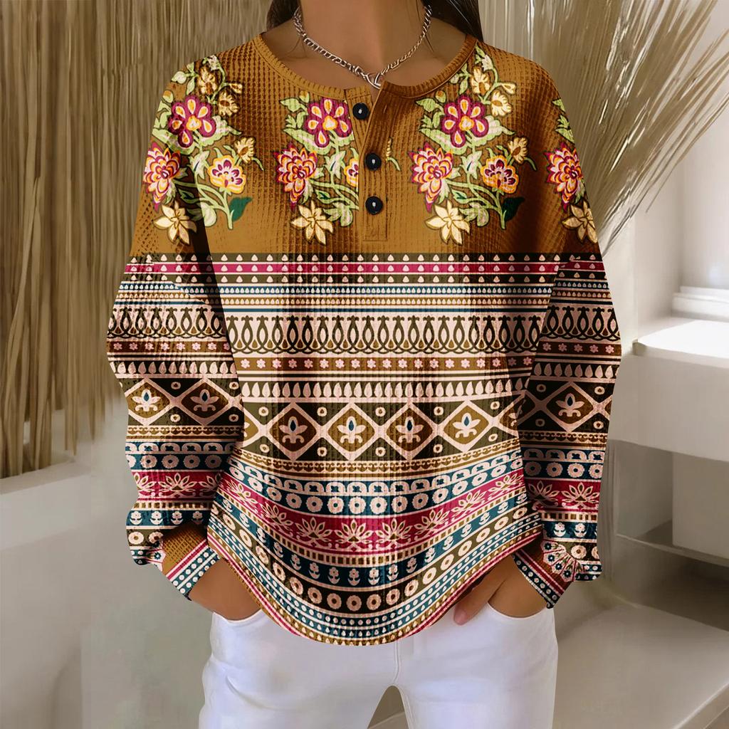 Women's Casual Shirts Long Sleeve Tops Button Up V Neck Loose Knit Fall Favorites For Women