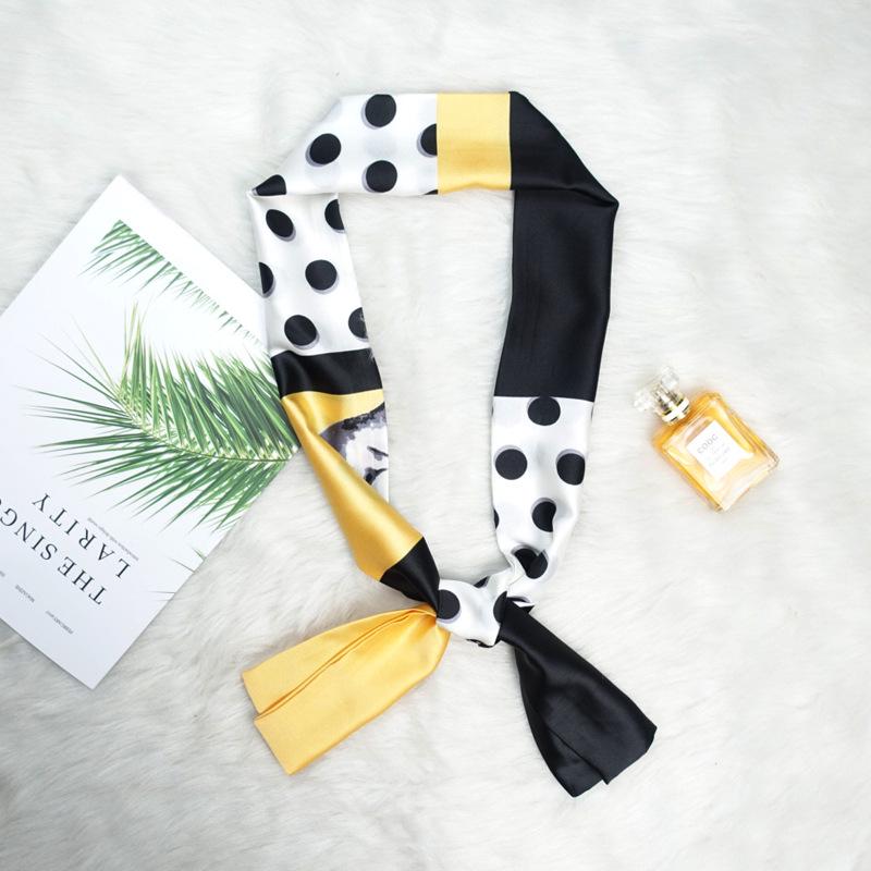 

Женский двухслойный шелковый шарф в корейском стиле на весну/осень 2020: Универсальный модный аксессуар 15*150 cm