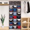 24-Grid Baseball Cap Storage Bag with PVC Transparent Pockets, Behind-the-Door Hanging Hat Organizer