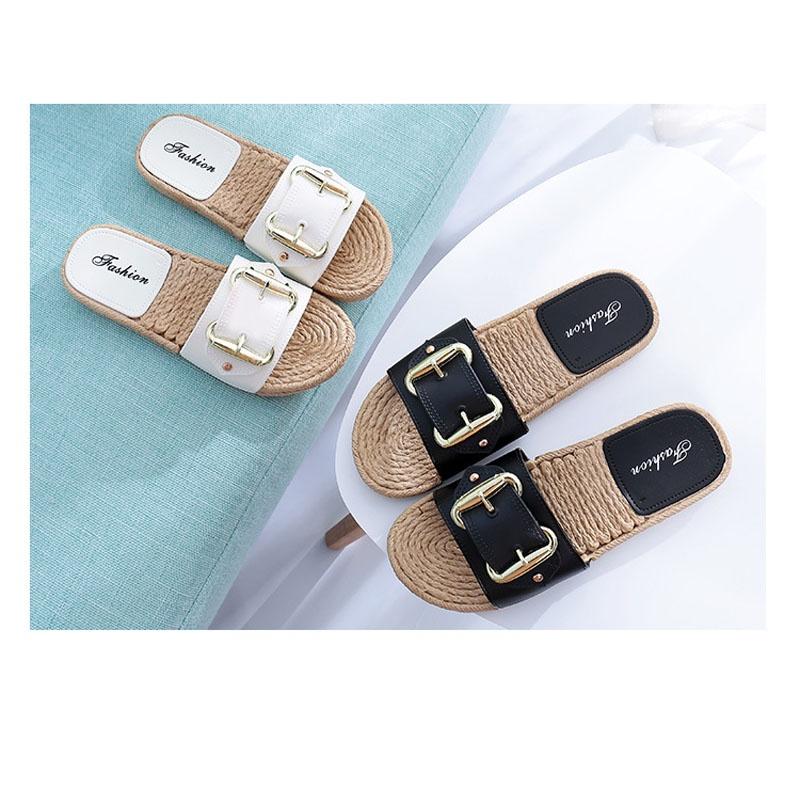 Premium Quality Women Fashion Indoor Outdoor Slippers With Flat Side Buckle Design